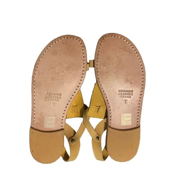 Lanapo Mustard Italian Leather Sandals Size 7 - Picture 13 of 15
